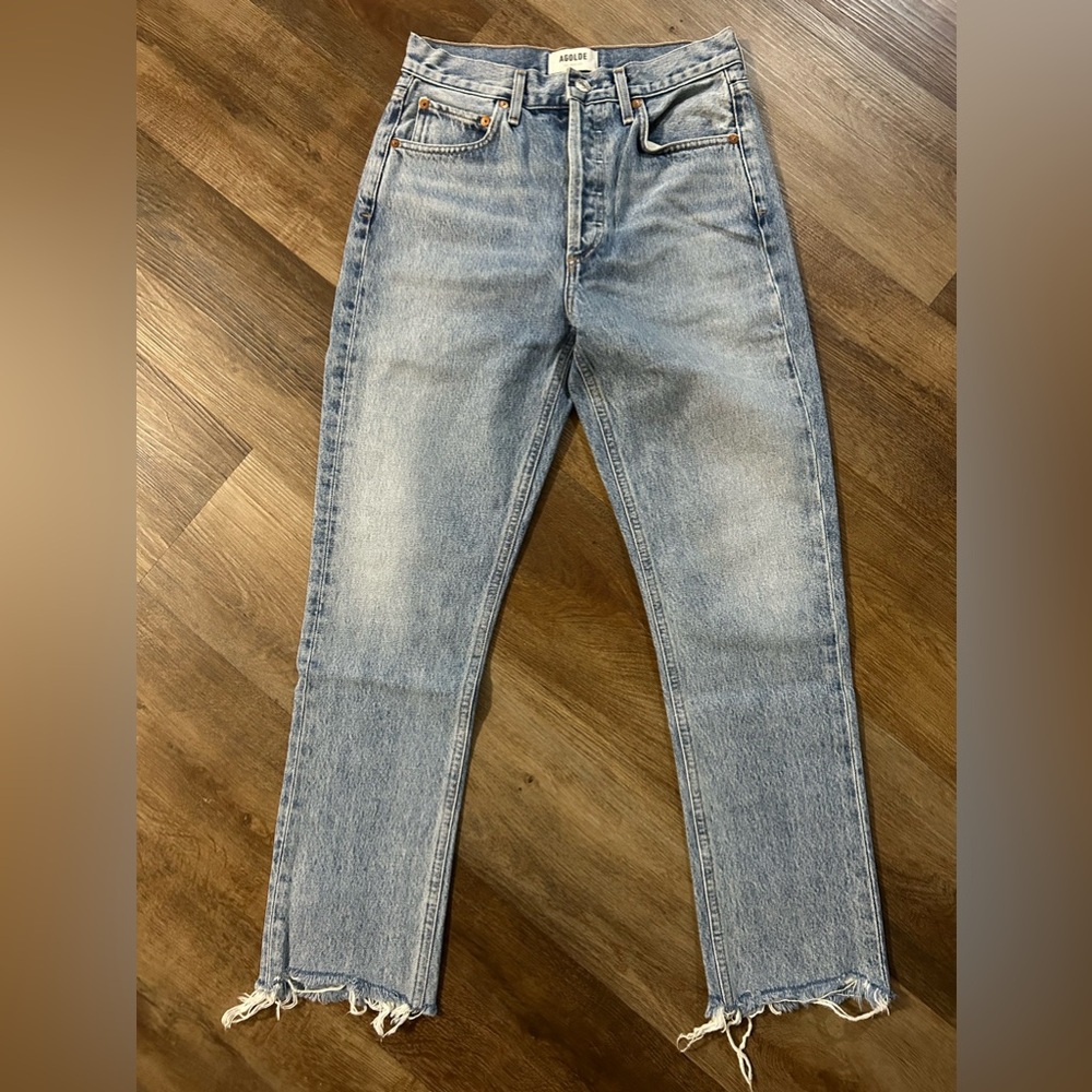 Agolde Riley High Rise Straight Crop Jeans